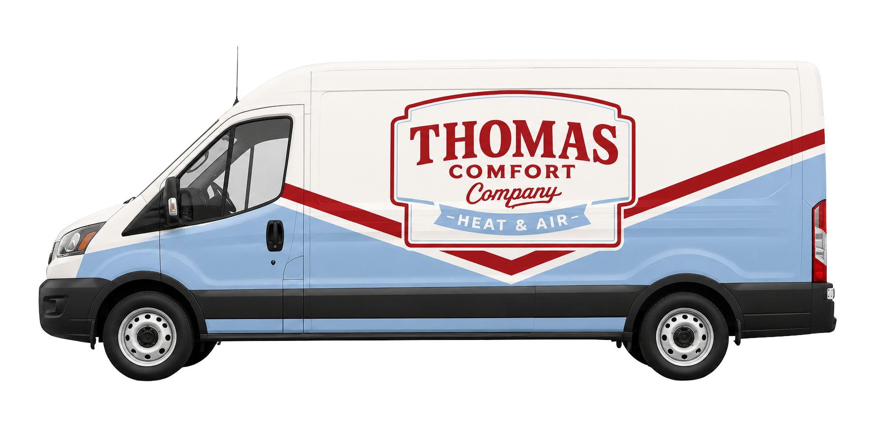 Thomas Comfort Co. branded service van